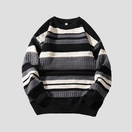 Striped casual sweater perfect for autumn and winter.
