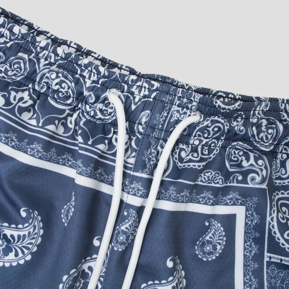 Stylish breathable shorts with classical art-inspired print