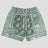 Breathable streetwear shorts with hip-hop influence and classical art design