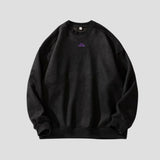 Front view of Suede Crew Neck Sweatshirt