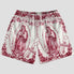 Breathable streetwear shorts with hip-hop influence and Virgin Mary print