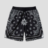 Black loose shorts with white side stripes, ideal for summer sports casual style