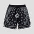 Black loose shorts with white side stripes, ideal for summer sports casual style