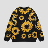 Back view of Sunflower Print Sweater