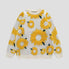 Front view of Sunflower Print Sweater