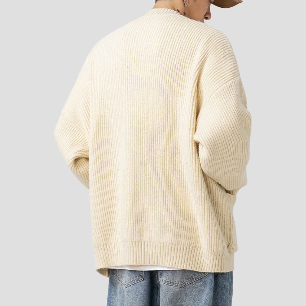 Textured cardigan sweater, perfect for streetwear fashion
