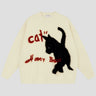 A cozy sweater featuring a vibrant cat pattern, perfect for adding a fun touch to your wardrobe.
