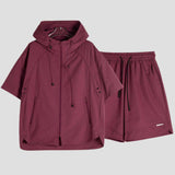 Ergonomically Designed Thin Hooded Jacket & Shorts Set