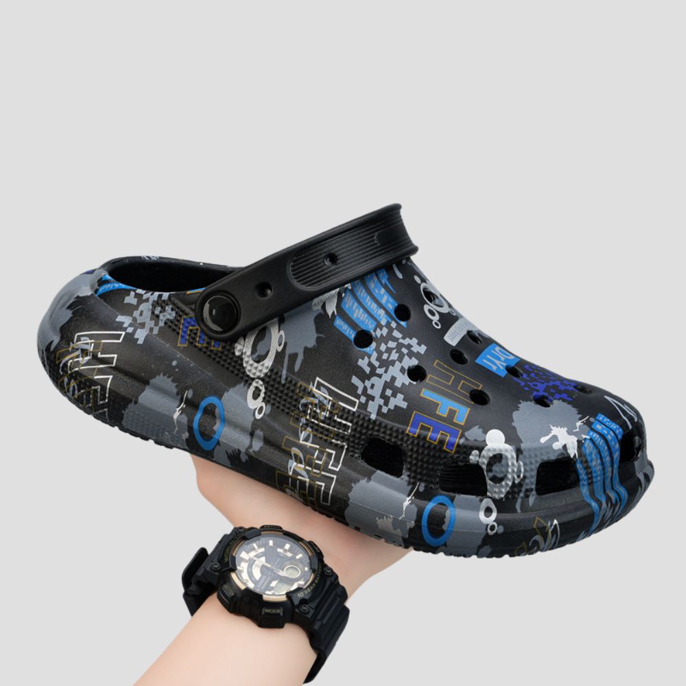 Breathable and lightweight graffiti-printed footwear