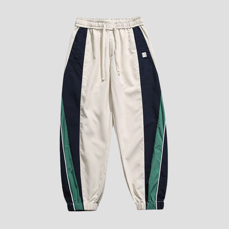 Breathable casual pants with color-blocked design
