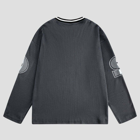 Stylish streetwear featuring personalized embroidered graffiti and loose fit.