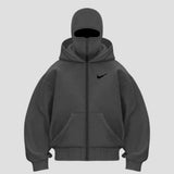 Unique Double-Hood Zipper Hoodie