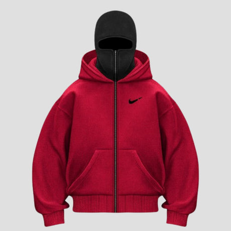 Unique Double-Hood Zipper Hoodie