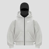 Unique Double-Hood Zipper Hoodie
