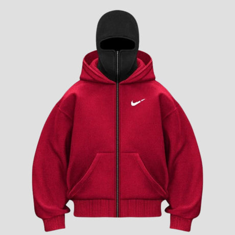 Unique Double-Hood Zipper Hoodie