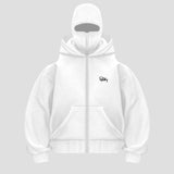 Unique dual hood design hoodie with relaxed casual fit
