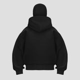 Unisex hoodie featuring double hood and streetwear style
