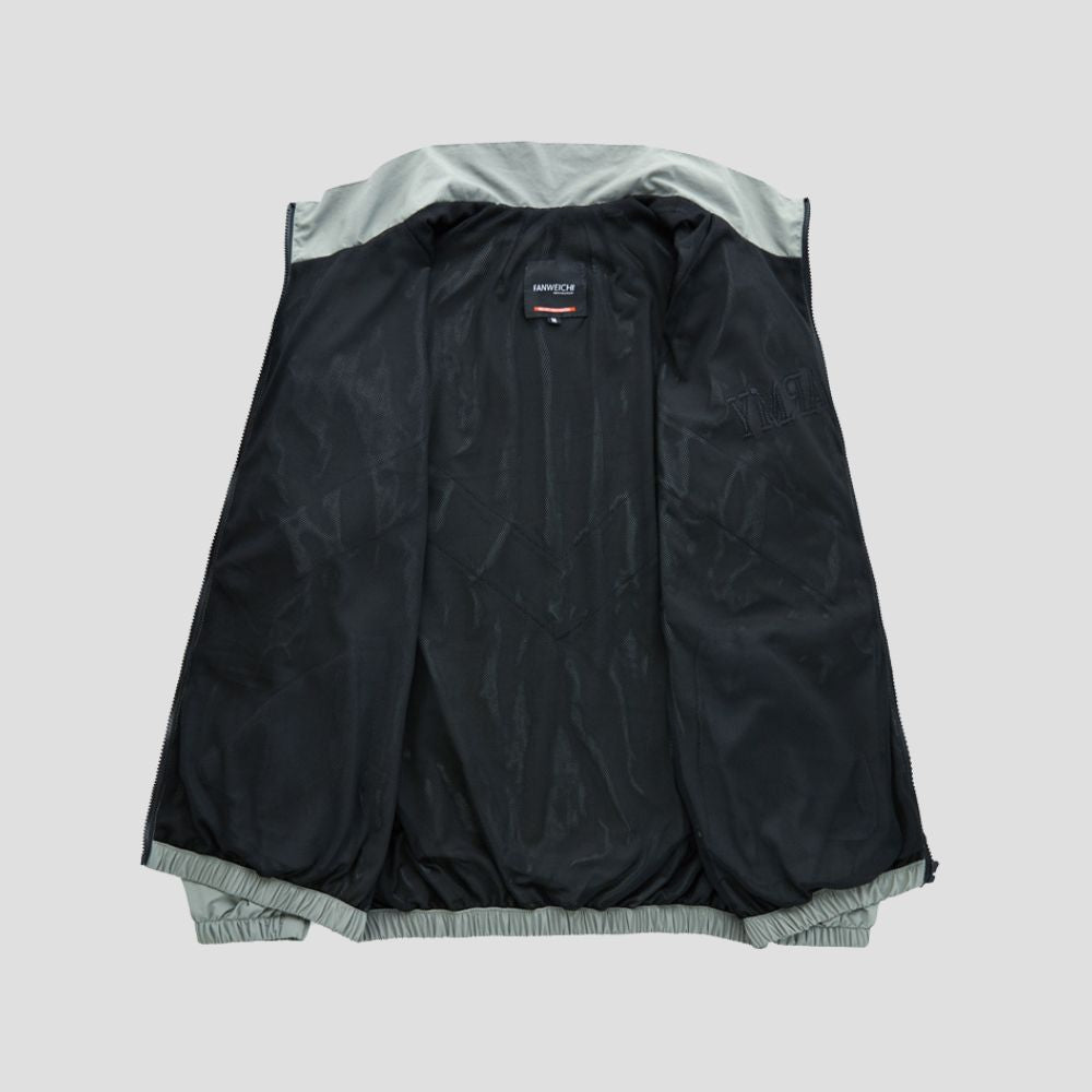 Side view of the Vintage Sports PT Jacket highlighting its slim fit and clean lines