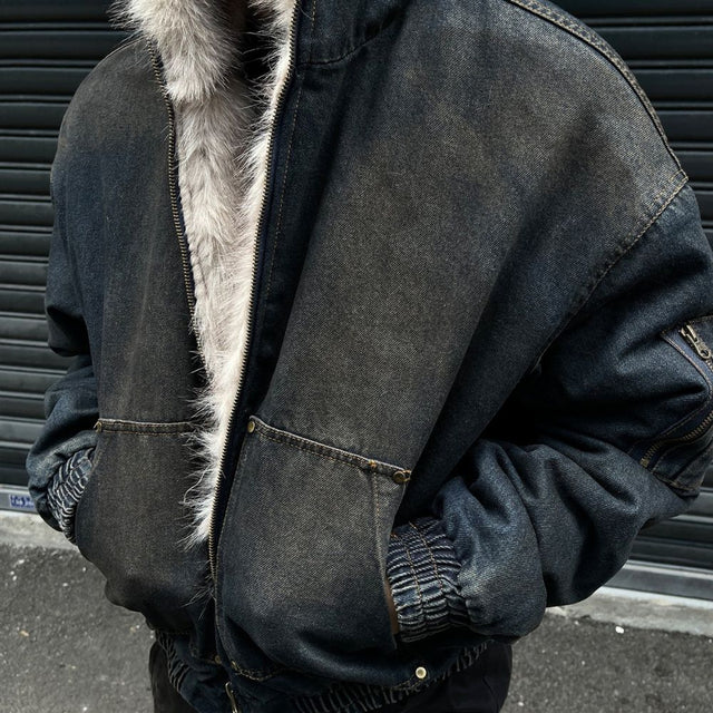 Vintage Distressed Hooded Jacket