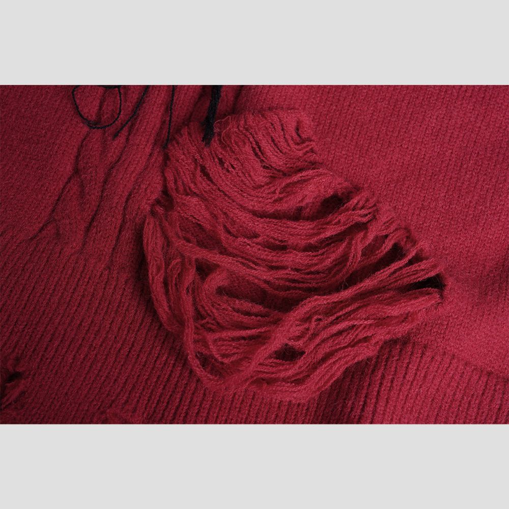 Vintage Fringe Letter Sweater