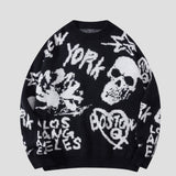 Vintage Skull Jacquard Sweater