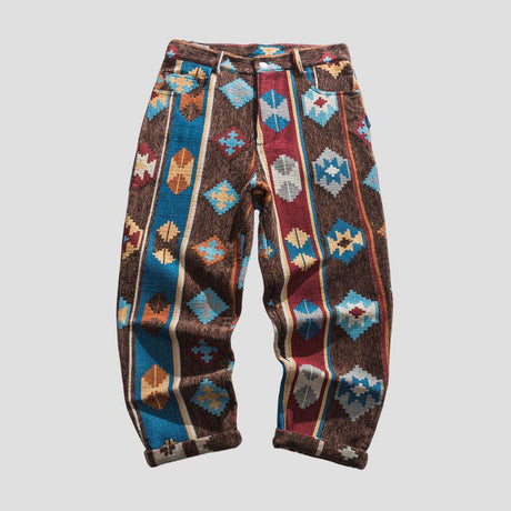 Vintage African tribal atmosphere printed pants.