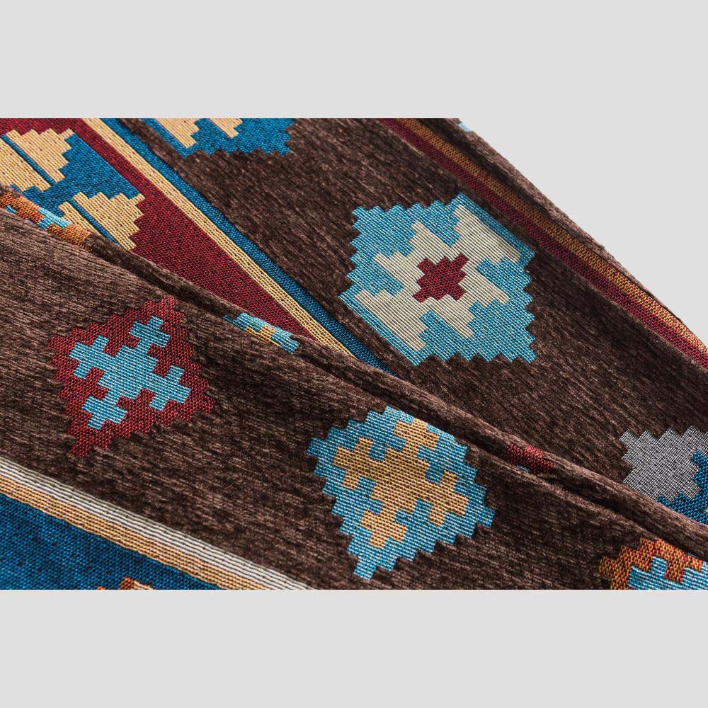 Unisex checkered decorative pants with African motifs.