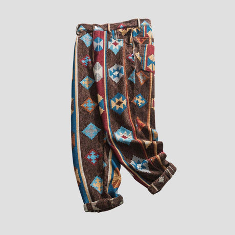 Stylish street fashion pants with tribal print.