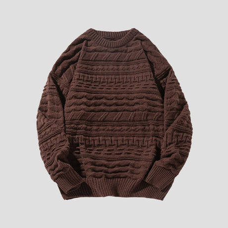 Soft texture crewneck sweater with a classic knit design
