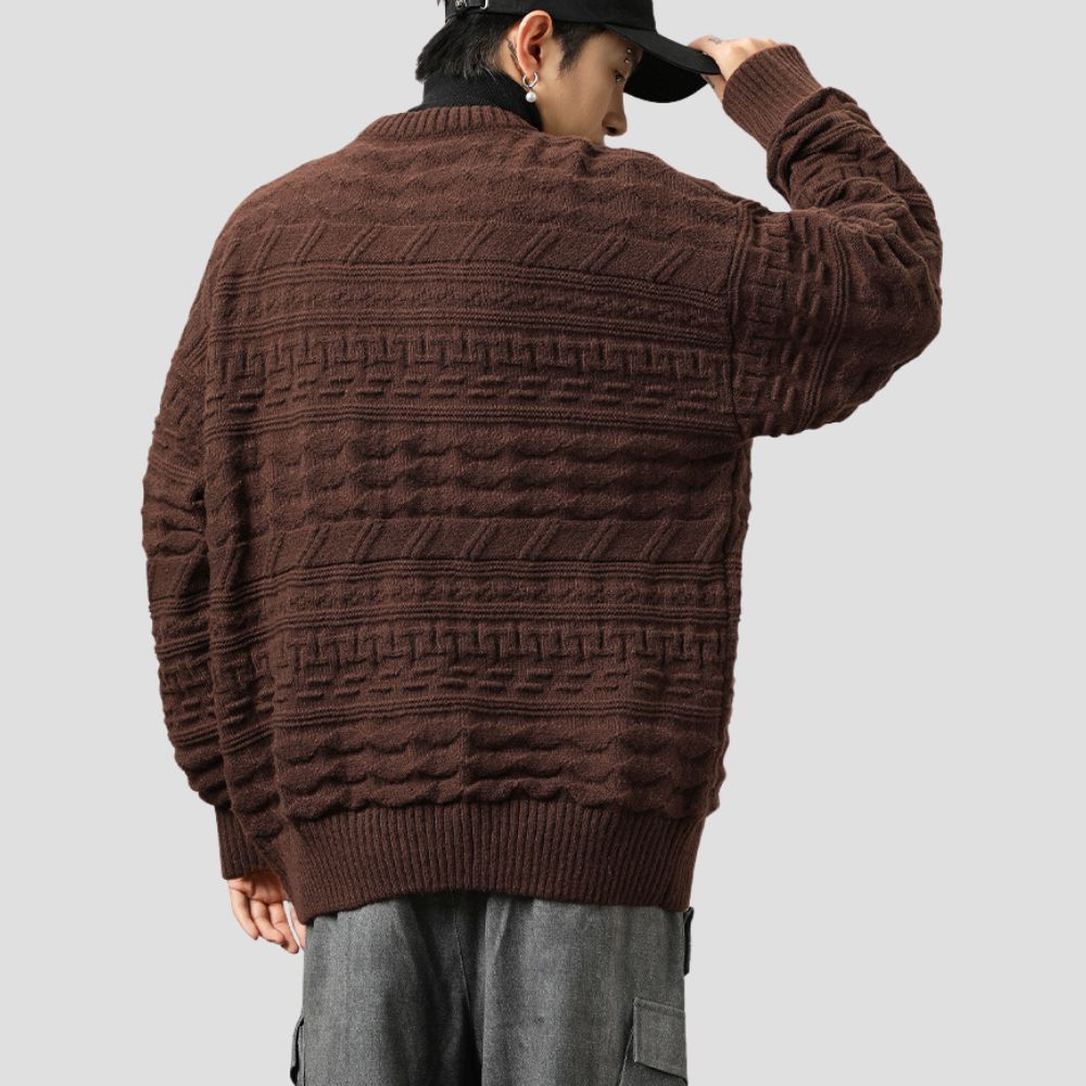 High-elasticity sweater with unisex design and vintage appeal