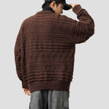 High-elasticity sweater with unisex design and vintage appeal