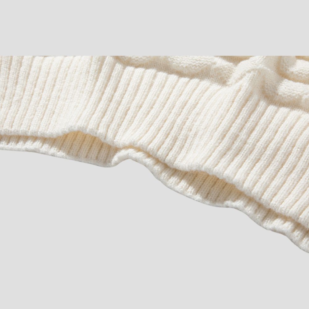 Cable knit textured sweater with high-quality eco-friendly material
