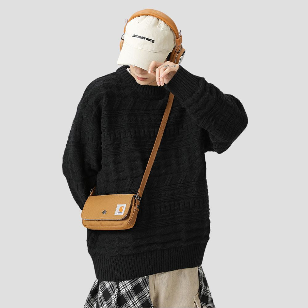 Casual sweater featuring retro design and soft touch fabric
