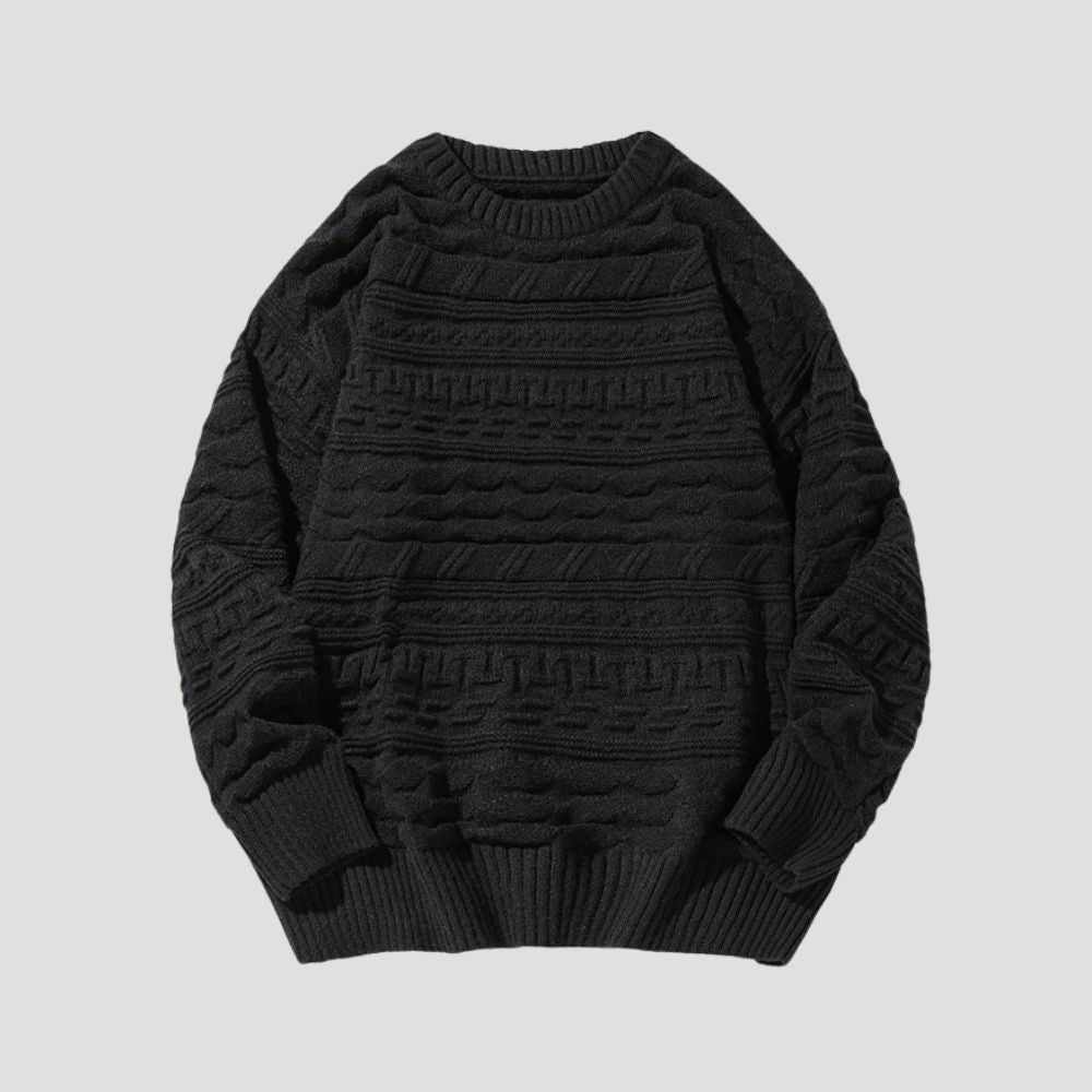 Vintage-inspired sweater with textured knit for relaxed wear
