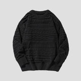 Vintage-inspired sweater with textured knit for relaxed wear

