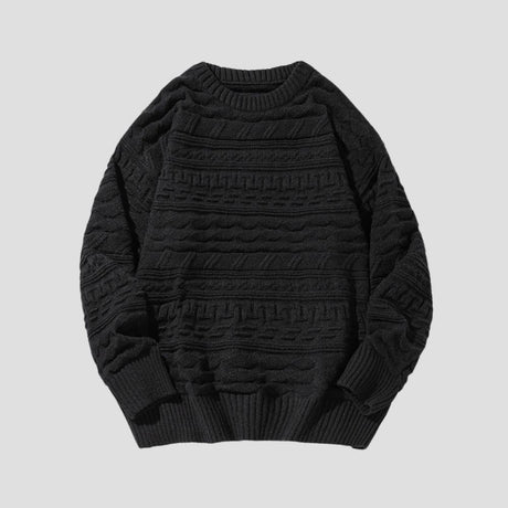 Vintage-inspired sweater with textured knit for relaxed wear

