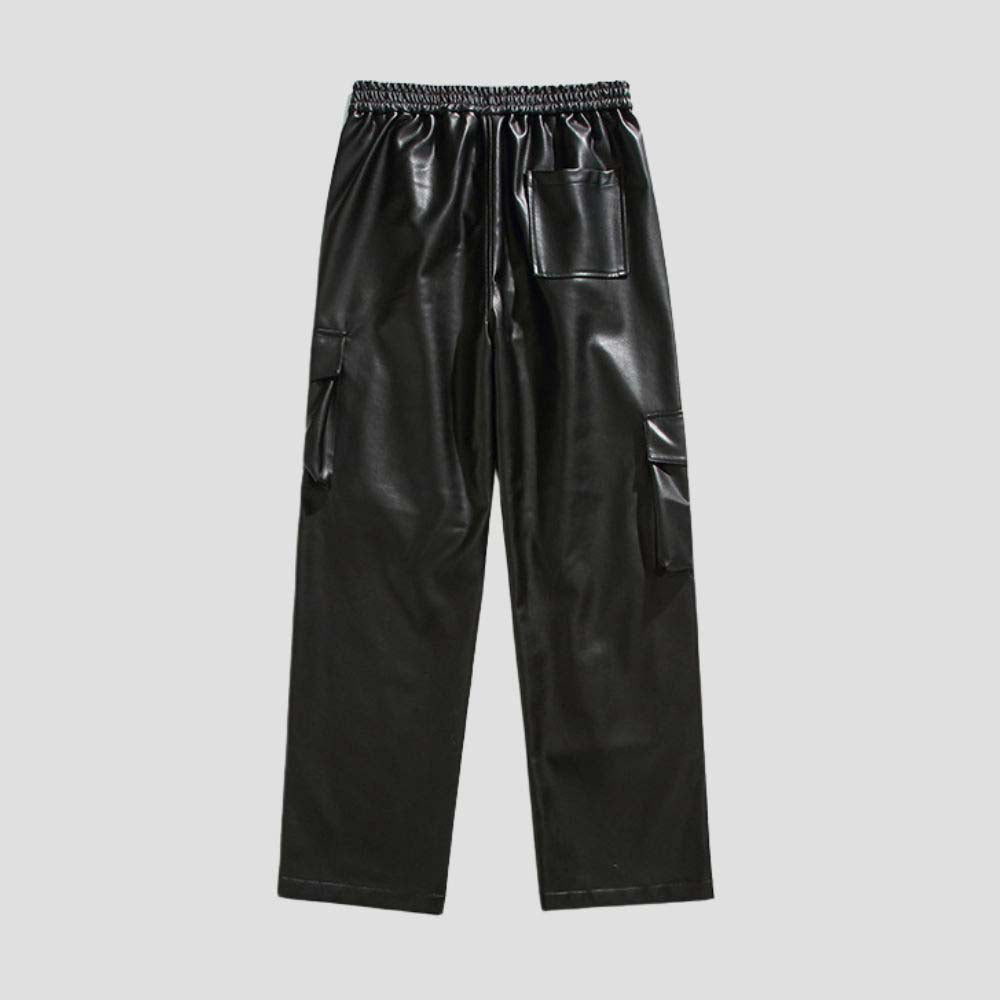 Street style leather pants with vintage flair