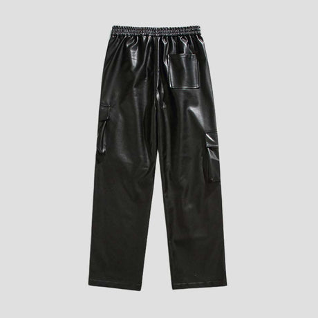 Street style leather pants with vintage flair