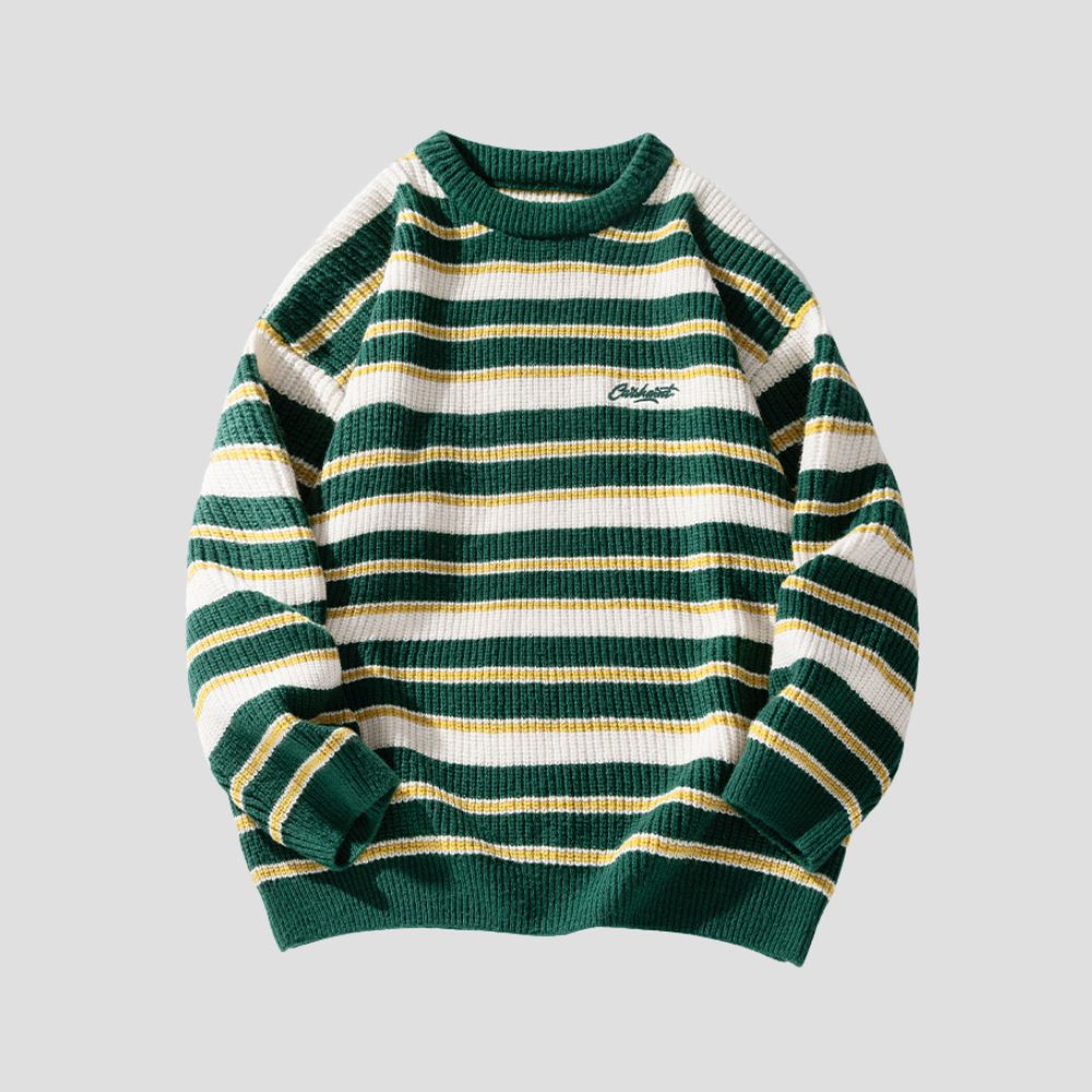 Stylish sweater featuring unique stripe details for autumn
