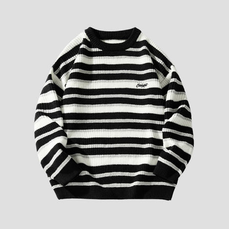 Cozy sweater with vibrant colors and relaxed fit
