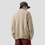 Shredded design unisex sweater with soft breathable fabric
