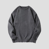 Relaxed fit shredded sweater perfect for casual wear
