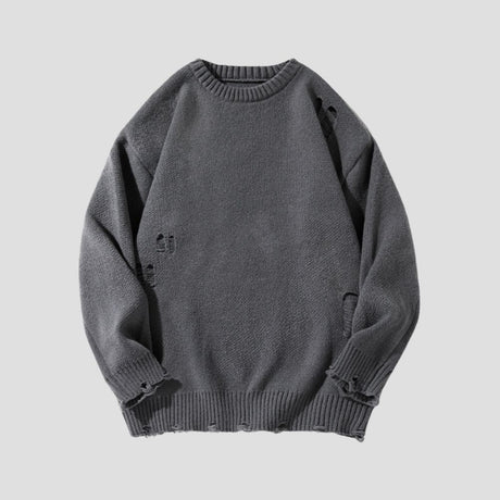 Relaxed fit shredded sweater perfect for casual wear
