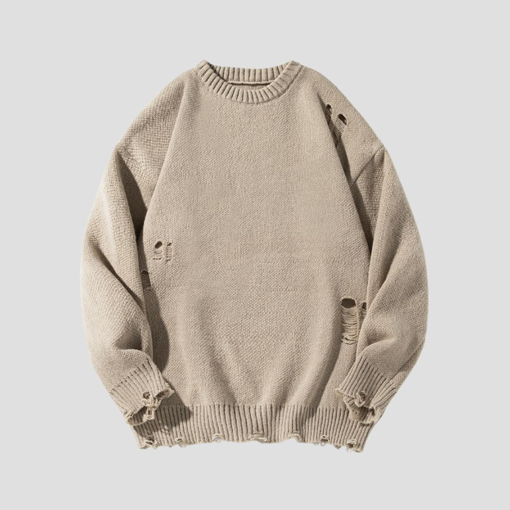 Stylish shredded vintage sweater for men and women
