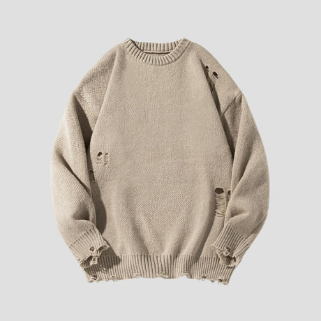 Stylish shredded vintage sweater for men and women
