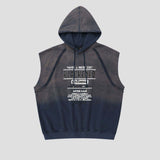 Close-up of the soft-touch fabric of the hip-hop inspired sleeveless hoodie.
