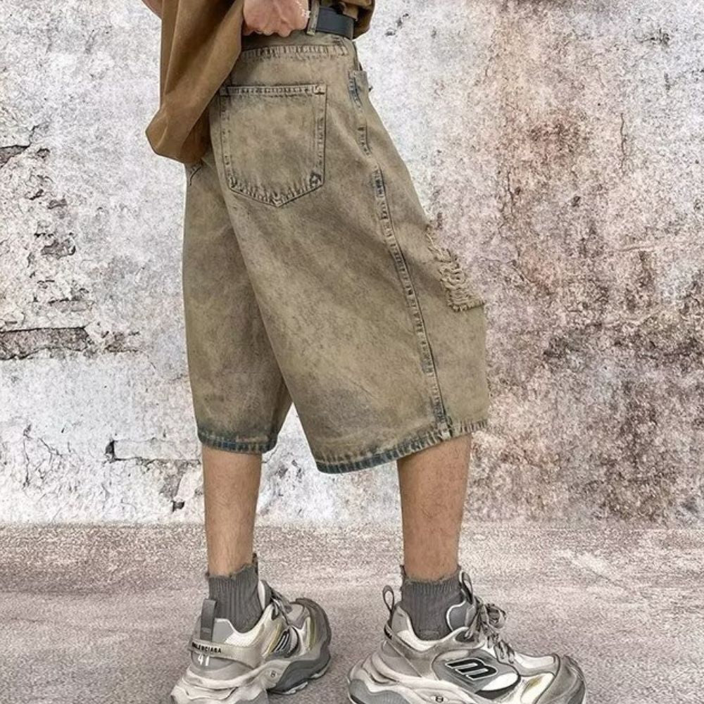 Wasteland Style Denim Capris