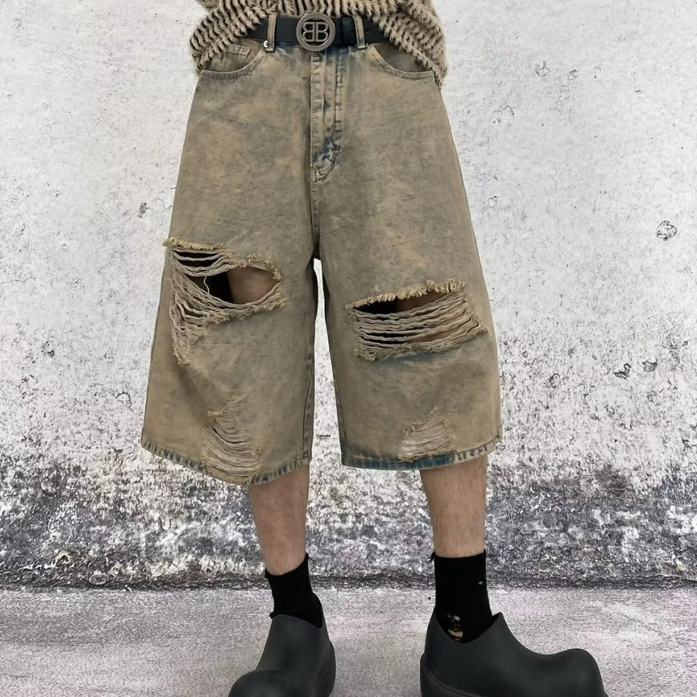 Wasteland Style Denim Capris