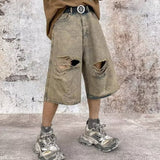 Wasteland Style Denim Capris