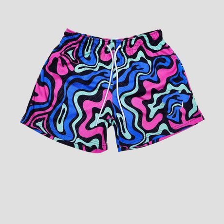 Quick-dry streetwear shorts featuring artistic watercolor print